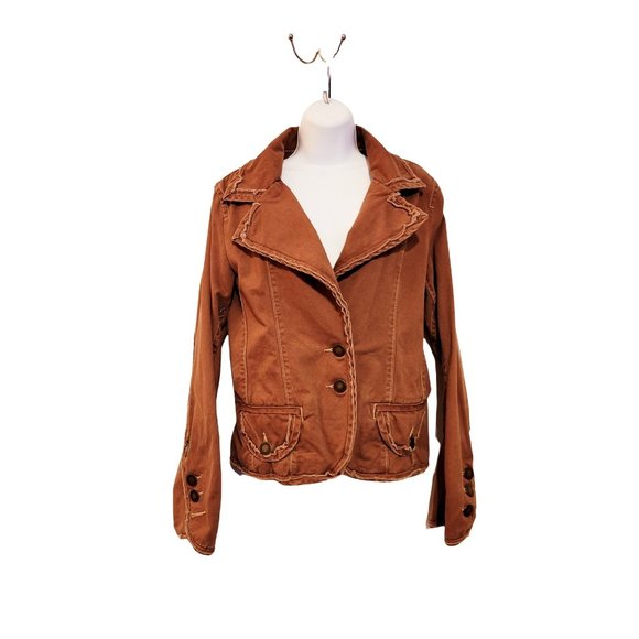 Twill Twenty Two Jacket Brown Military Jacket Size Medium - Picture 3 of 9